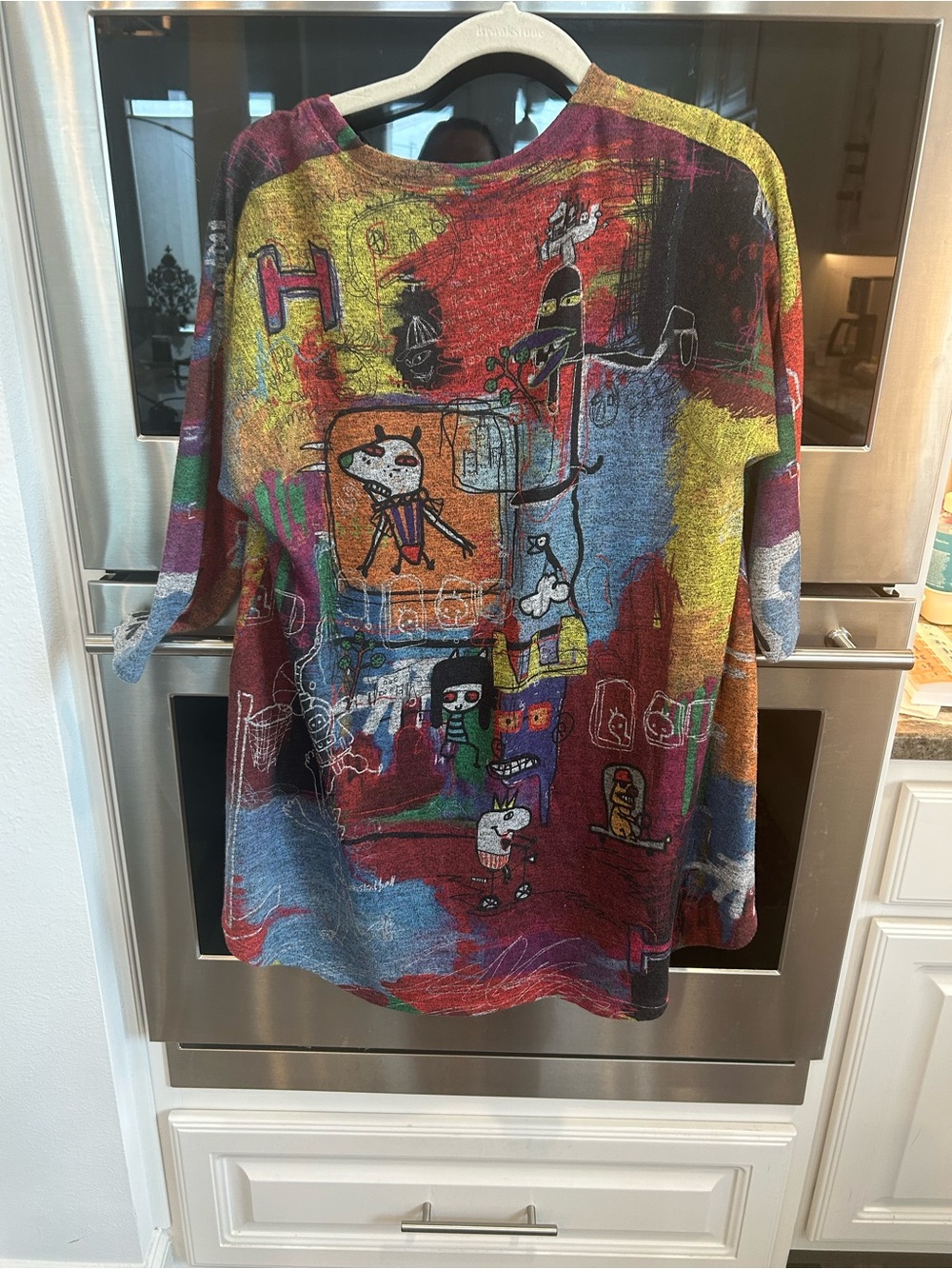 Inoah abstract art Women's Tunic Blouse size S made in USA GUC - Picture 5 of 5